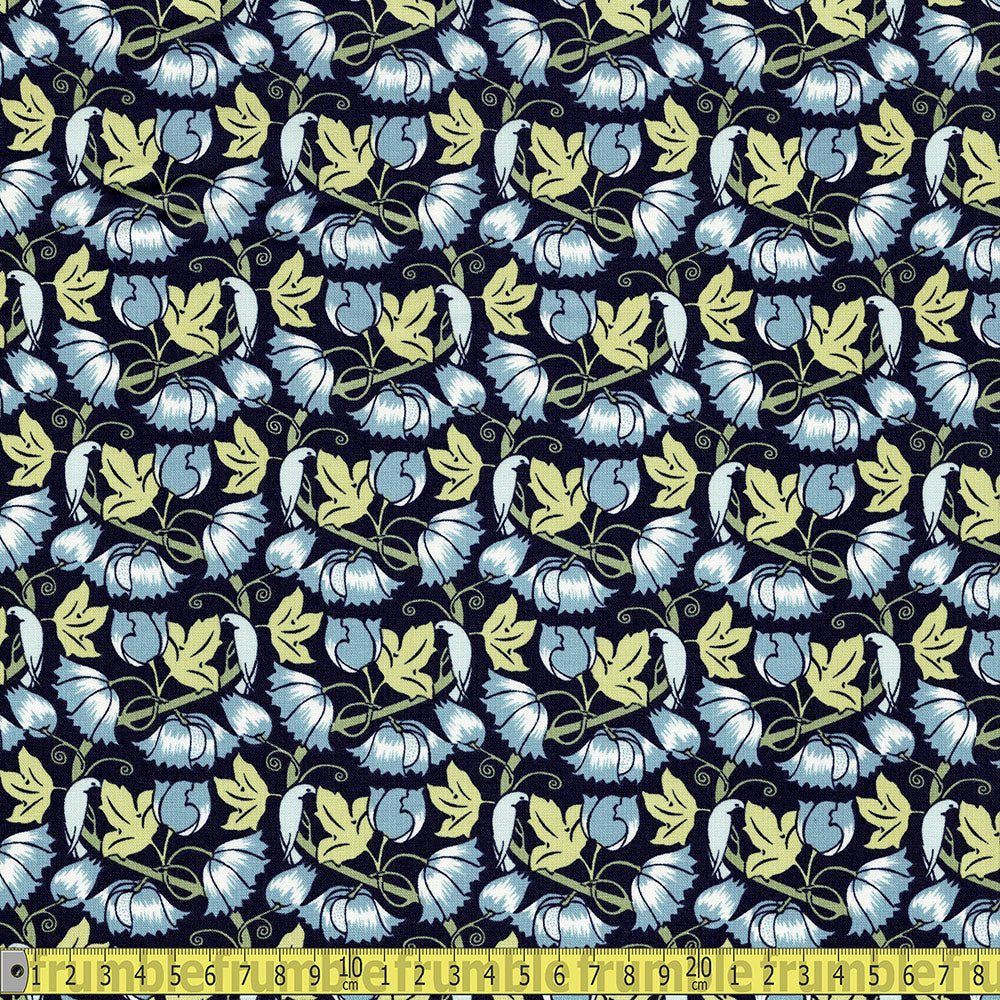 Craft Cotton Company - C F A Voysey - Birds Poppies Sewing and Dressmaking Fabric