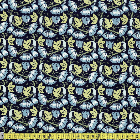 Craft Cotton Company - C F A Voysey - Birds Poppies Sewing and Dressmaking Fabric