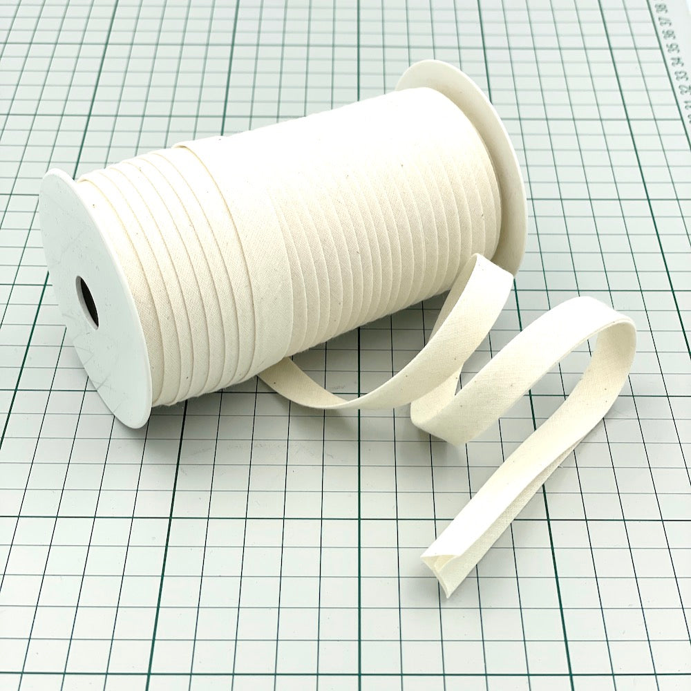 25m Reel of Plain 12mm Double Fold Bias Binding