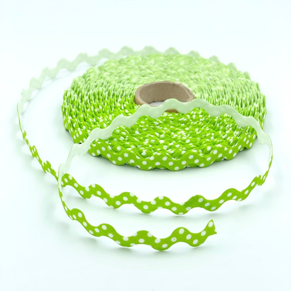 5m Roll of 15mm Polka Dot Ric Rac Bias