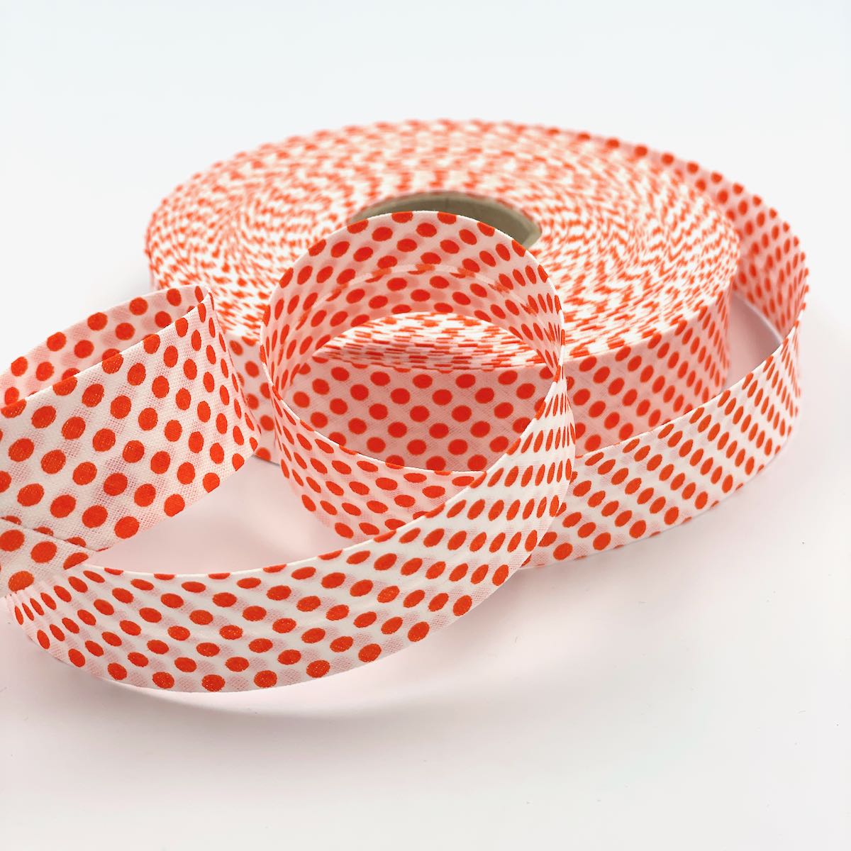 25m Reel of 25mm Reverse Polka Dot Bias Binding