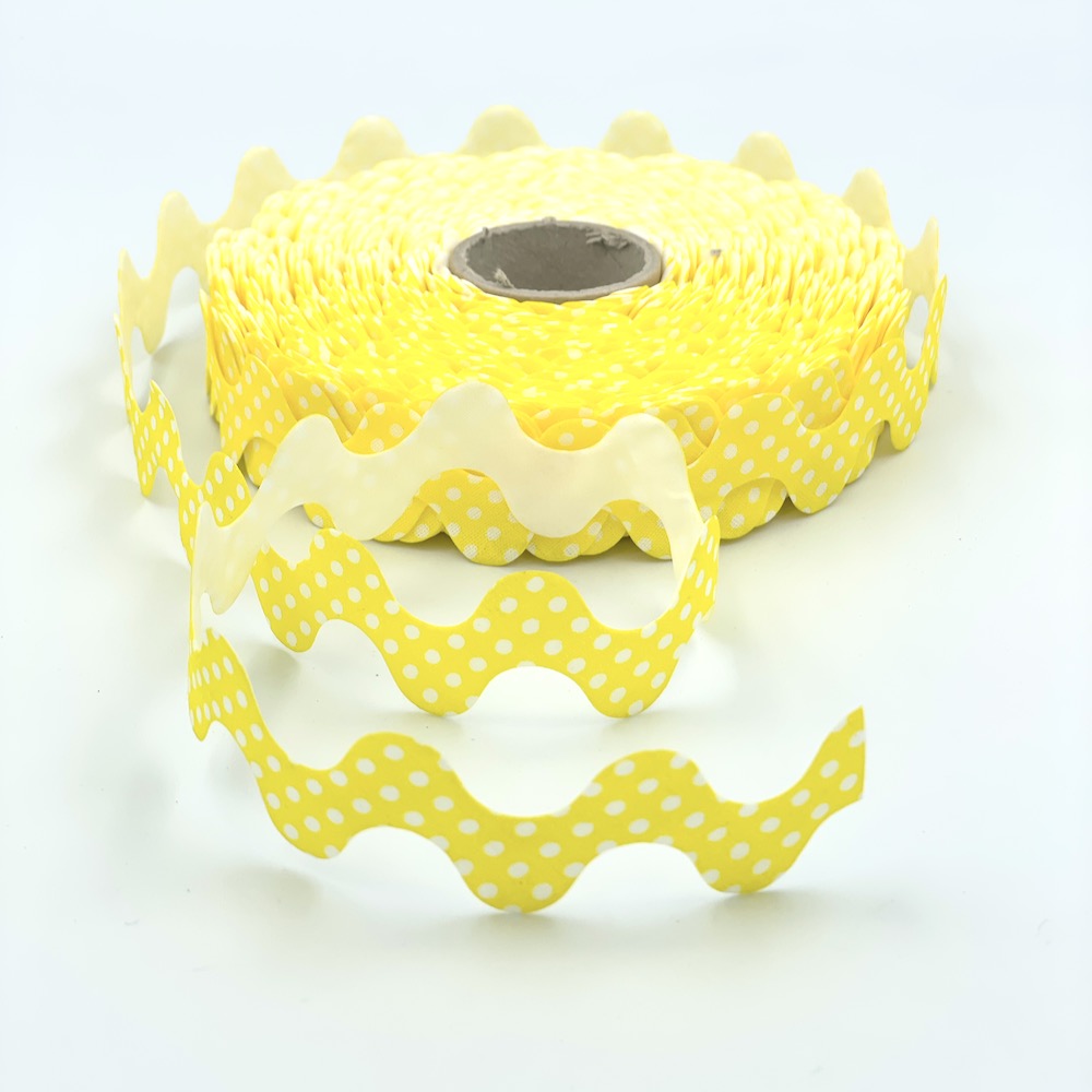 5m Roll of 30mm Polka Dot Ric Rac Bias