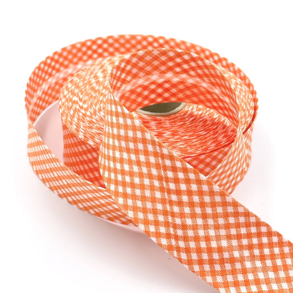 5m Roll of 40mm Gingham Bias Binding