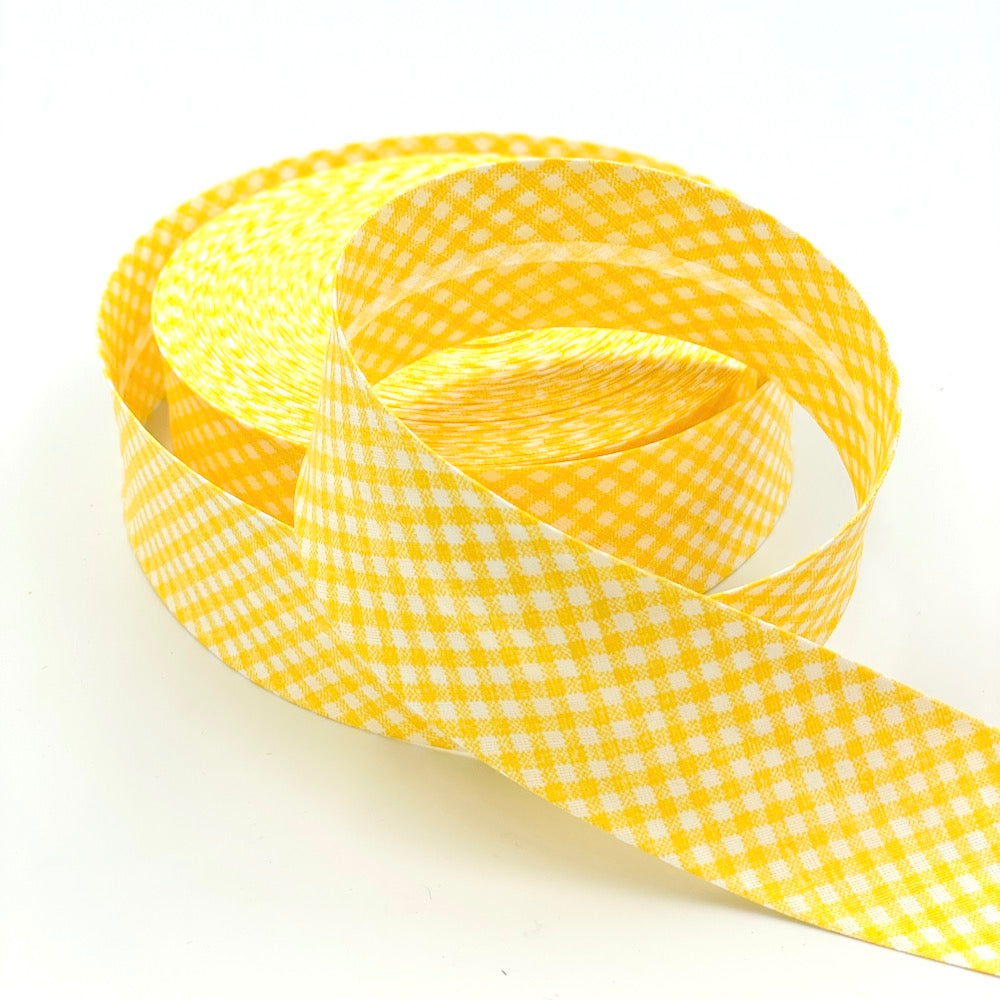 5m Roll of 40mm Gingham Bias Binding