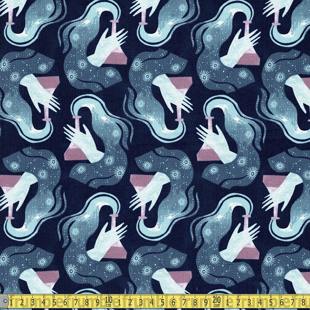 Dear Stella - Atomic Optics - Beakers Blueberry Sewing and Dressmaking Fabric