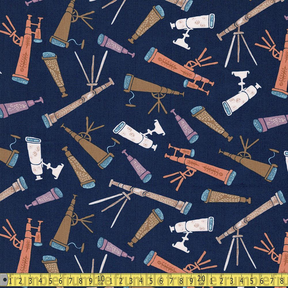 Dear Stella - Atomic Optics - Telescopes Blueberry Sewing and Dressmaking Fabric