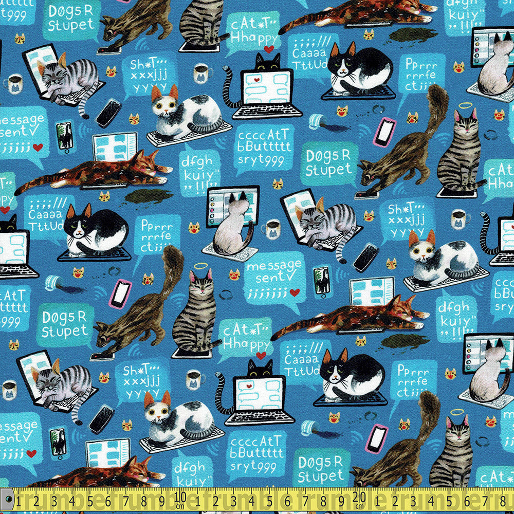 Dear Stella - Cat Call - Methyl Blue Sewing and Dressmaking Fabric