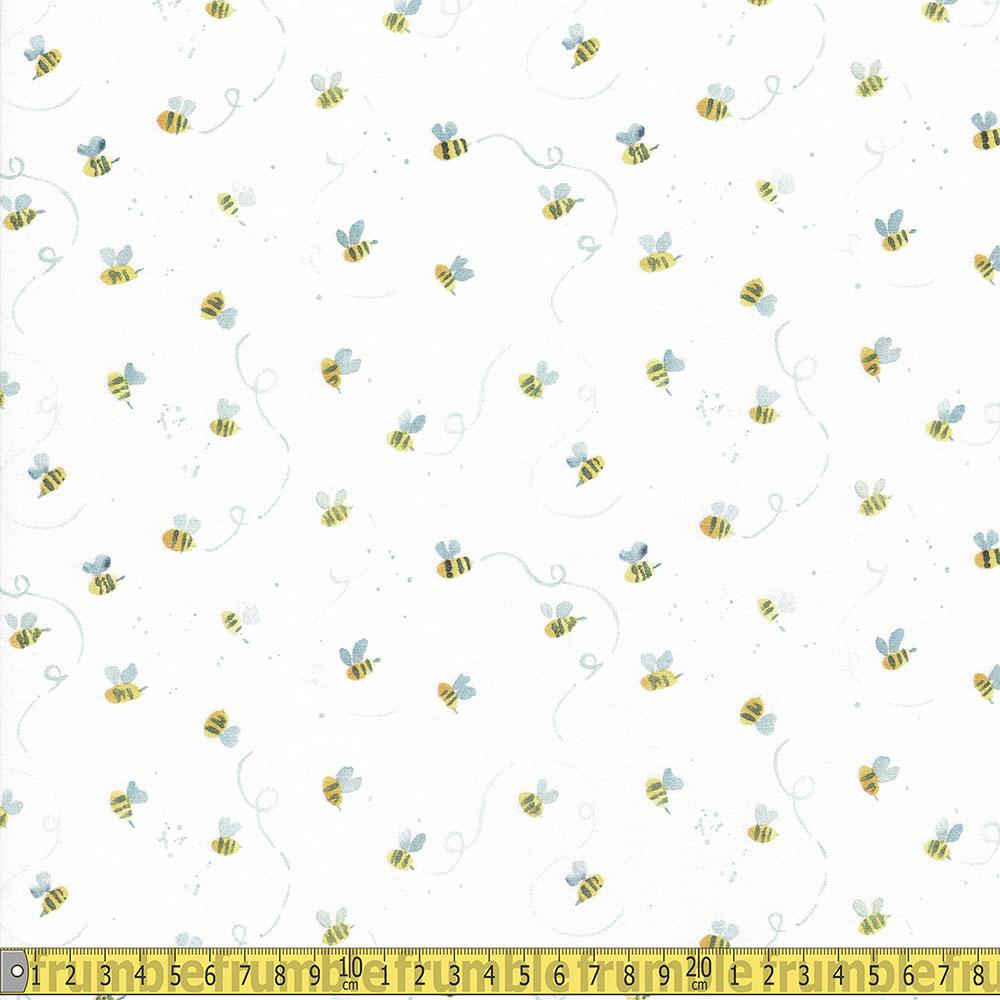 Dear Stella - Meant To Bee - Busy Bees White Sewing and Dressmaking Fabric