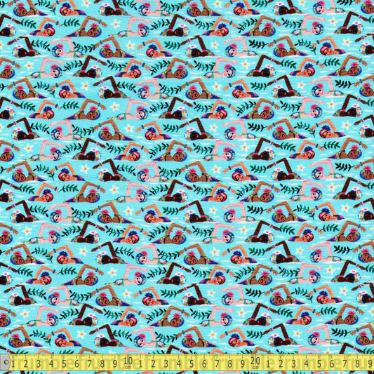 Dear Stella - SIDESTROKE BOOGIE Bluejay - Sewing and Dressmaking Fabric