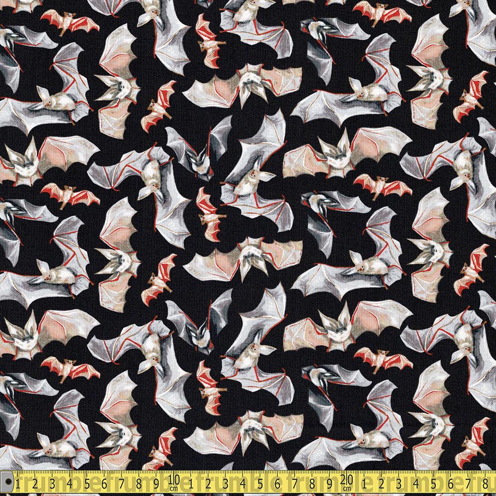 Dear Stella - Toil And Trouble - Bats Black Sewing and Dressmaking Fabric