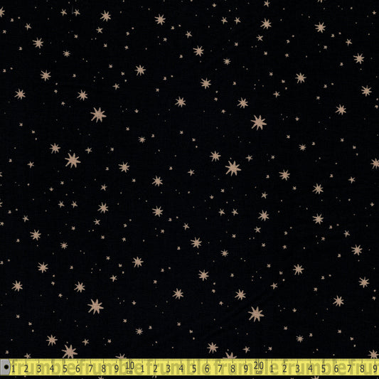 Dear Stella Fabric -Mustard Stars - Peat Grey Sewing and Dressmaking Fabric