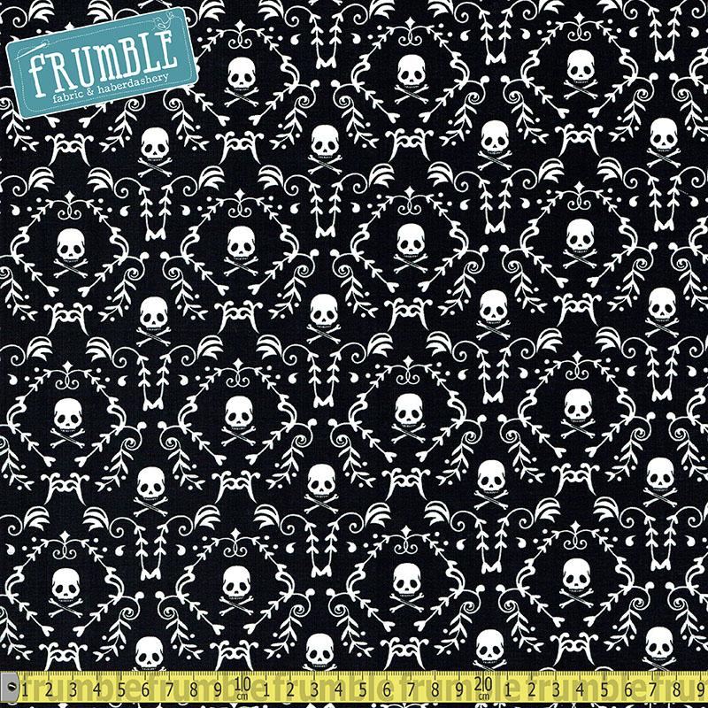 Punk Rock Damask Black/White - Frumble Fabrics