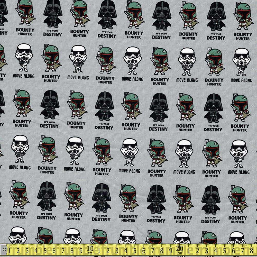 Eugene Textiles - Star Wars - Imperial Quotes Grey Sewing and Dressmaking Fabric