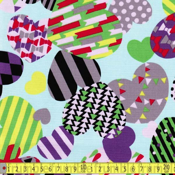 80s Pop Hearts Aqua - Frumble Fabrics