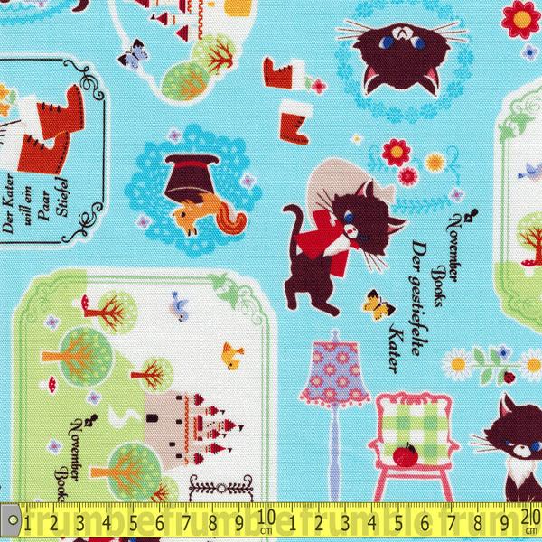 Push Pin Puss in Boots Blue - Frumble Fabrics