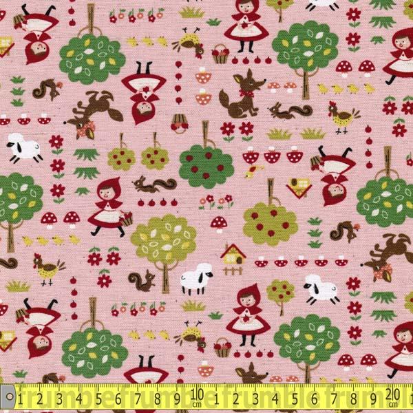 Trefle Red Riding Hood Packed Pink Natural - Frumble Fabrics