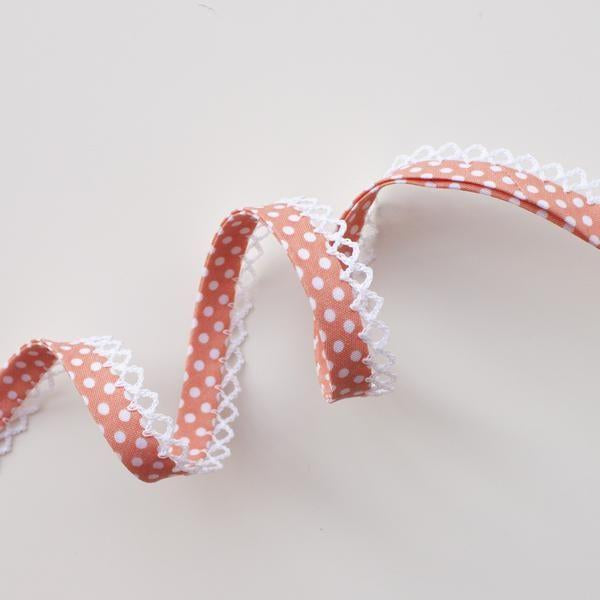 Polka Lace Edge Bias Binding 5 metres - Frumble Fabrics
