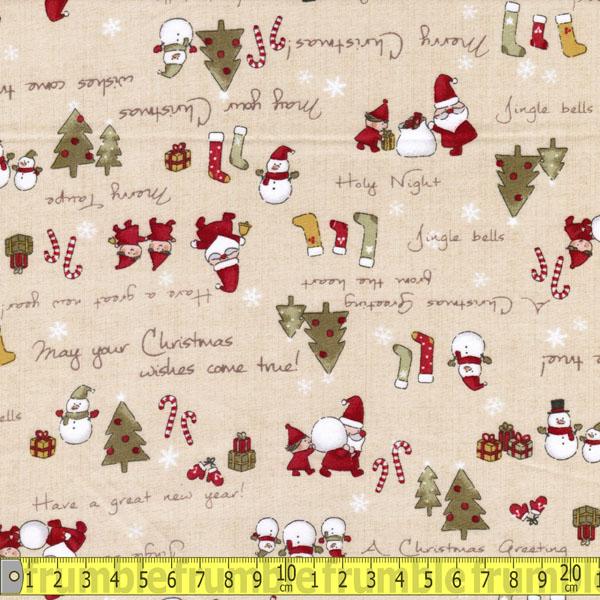 Merry Taupe Christmas Wishes - Frumble Fabrics