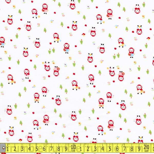Minny Muu Cat Little Red Riding Hood Cream - Frumble Fabrics