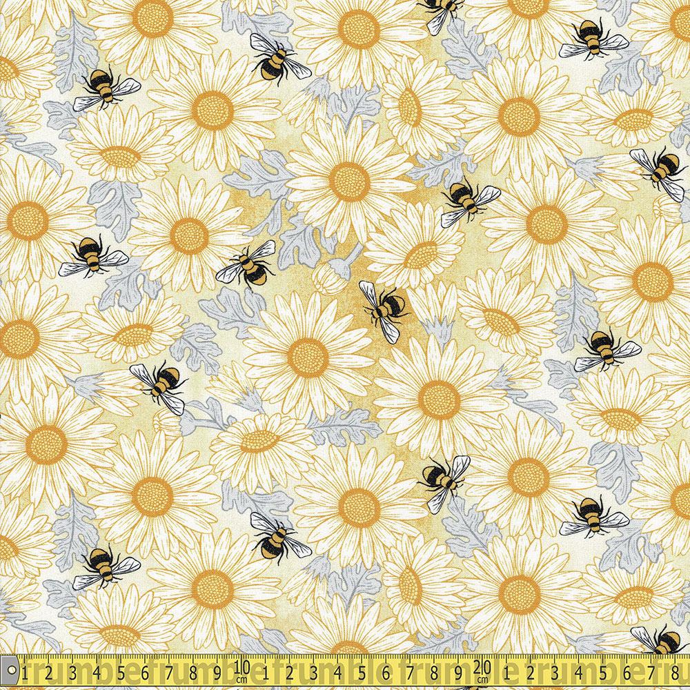 Michael Miller - Queen Bee by Diane Kappa - Feed The Bees Yellow Sewing Fabric
