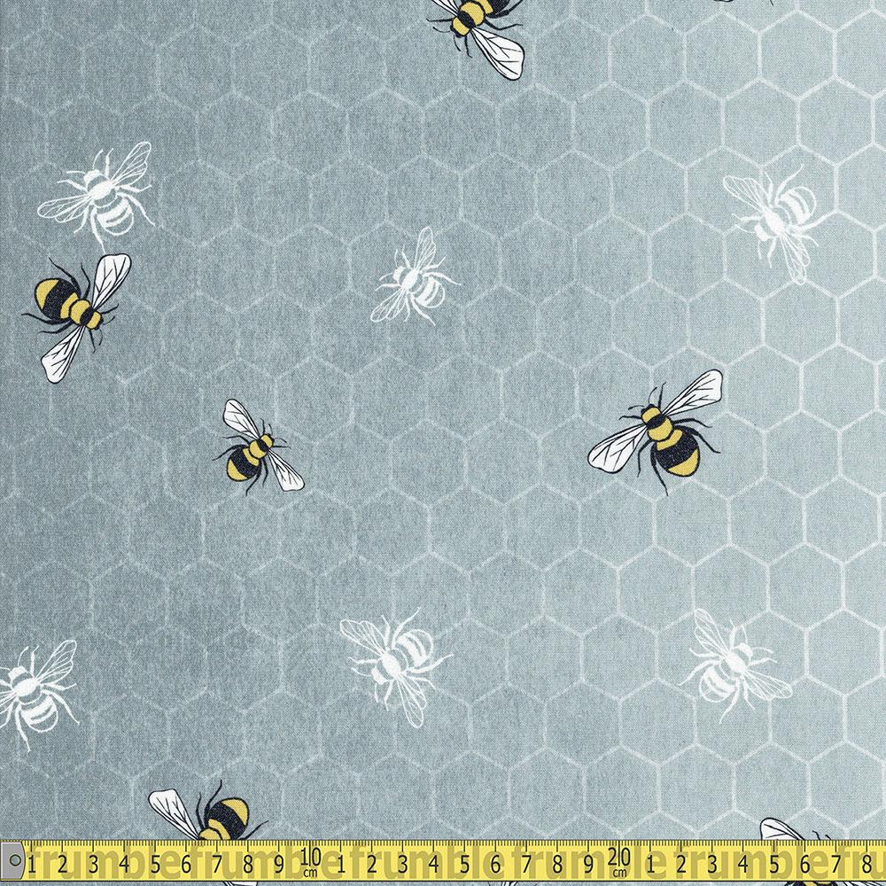 Michael Miller - Queen Bee by Diane Kappa - Honeycomb Border Grey Sewing Fabric