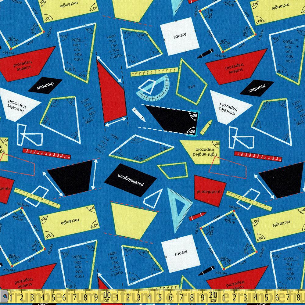 Michael Miller - Stem Squad - Geometry Blue Sewing and Dressmaking Fabric