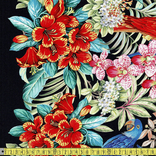 Michael Miller Fabric - Exotica - Rainforest Border Multi Sewing and Dressmaking Fabric