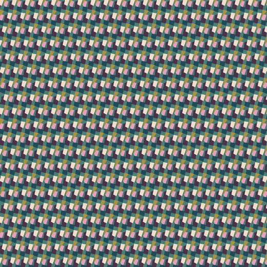 Mini Blocks - GOTS Organic Printed Jersey - Emerald Green Sewing and Dressmaking Fabric