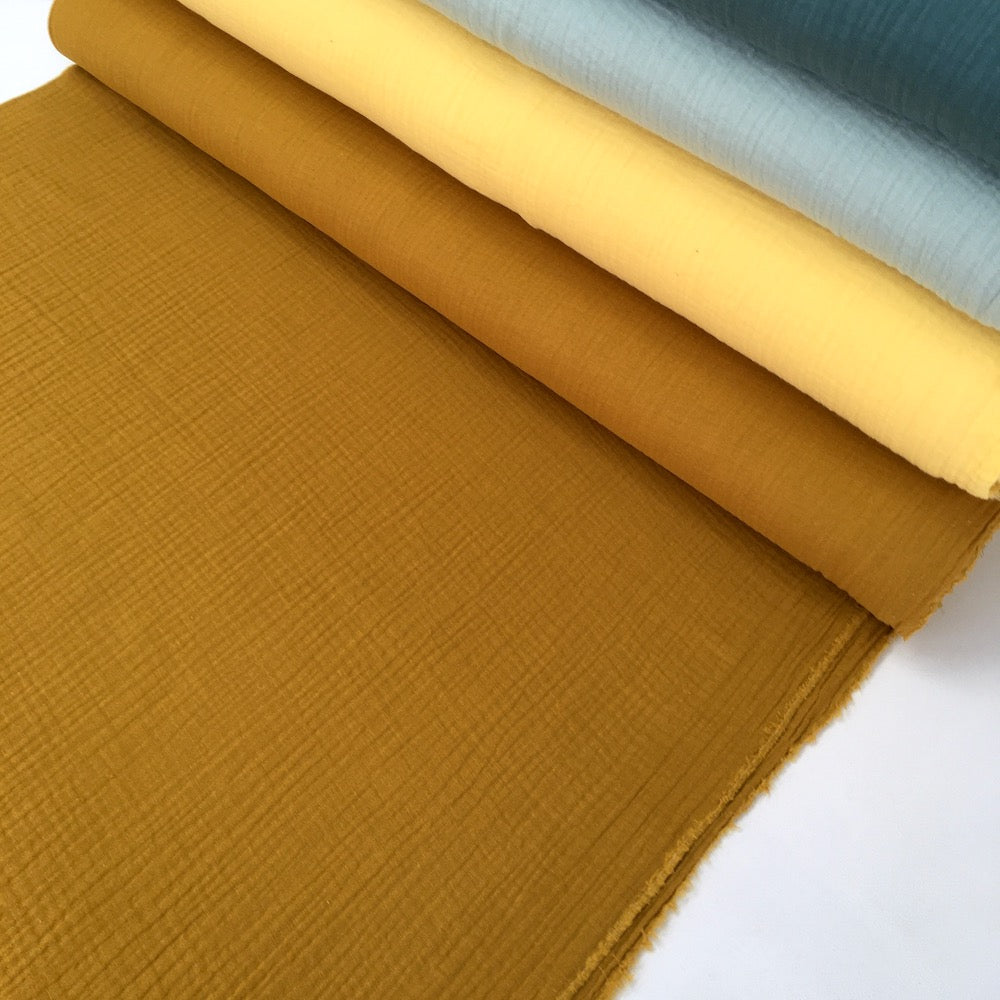 Remnant of Organic Double Gauze - GOTS Muslin Solids - Mustard (114cm)