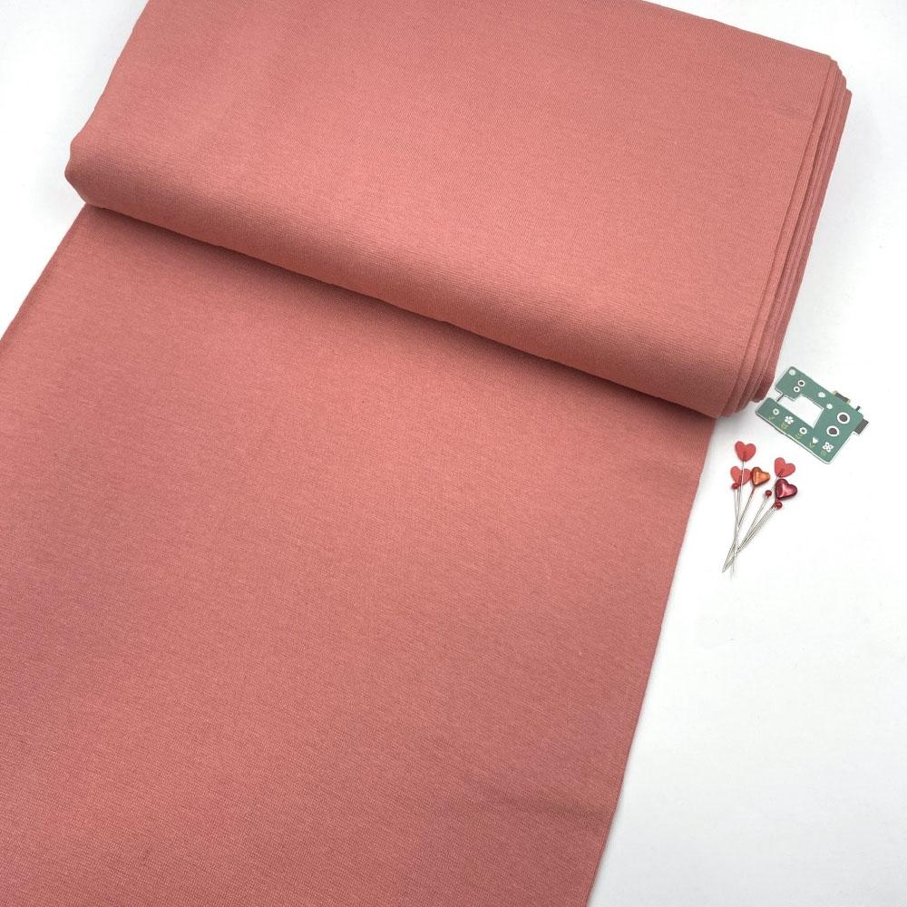 Organic GOTS - Plain Cotton Ribbing Tube - Dusty Pink Sewing and Dressmaking Fabric