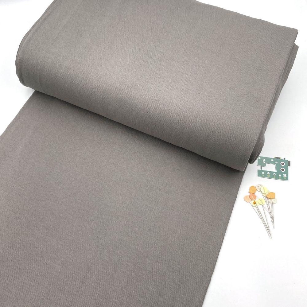 Organic GOTS - Plain Cotton Ribbing Tube - Pewter Grey Sewing and Dressmaking Fabric