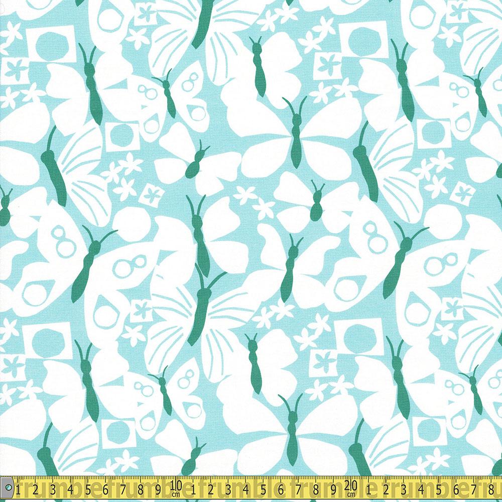 Paintbrush Studio - Flutter - Packed Butterflies Blues Sewing Fabric