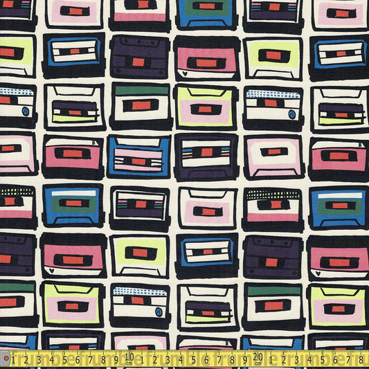 Paintbrush Studio - Rebel Girl - Demo Tape Multi Sewing and Dressmaking Fabric