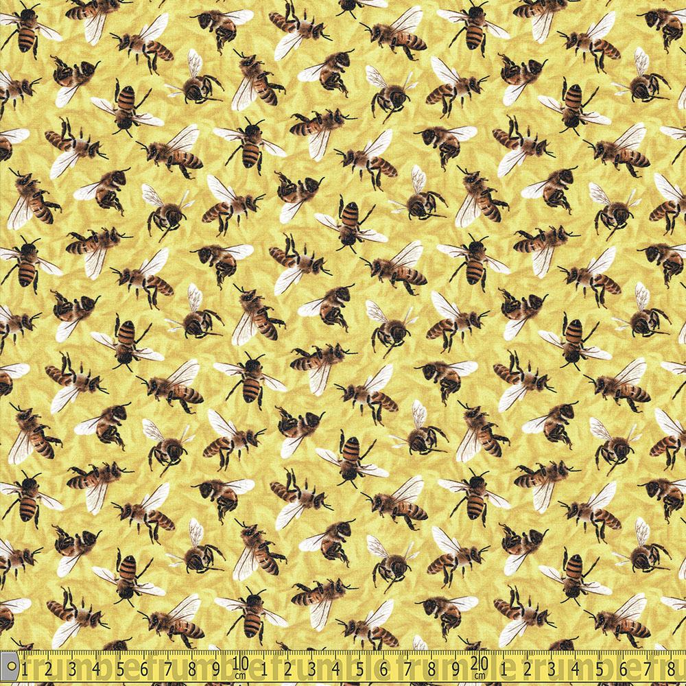 Frolicking Fields Honey Bees Yellow - Frumble Fabrics