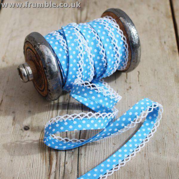 Polka Lace Edge Bias Binding 5 metres - Frumble Fabrics