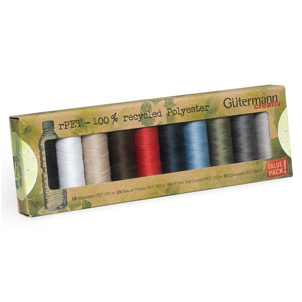 Gutermann 100% Recycled Sew All Thread - 10 Classic Reels - Frumble Fabrics