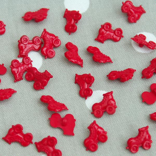 Roller Skate Sewing Buttons - Red 10 pack - Frumble Fabrics
