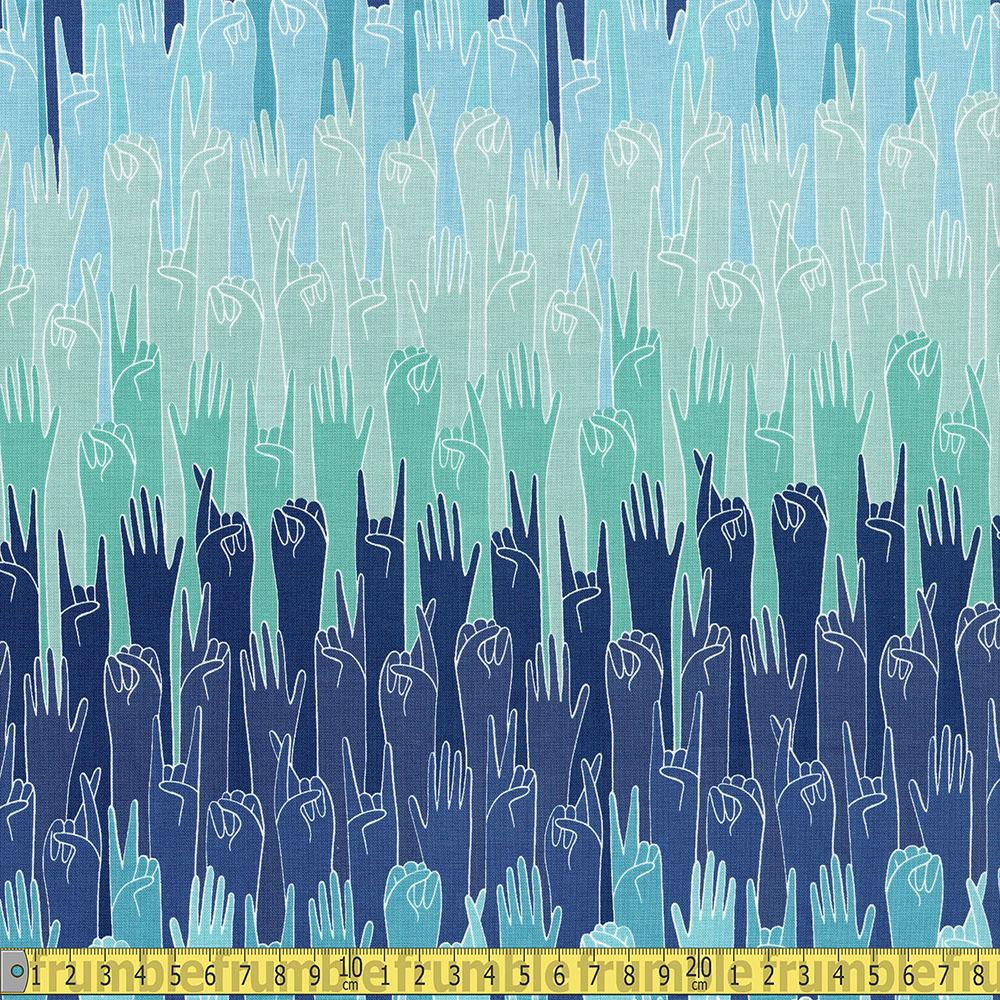 Riley Blake - GRL PWR - Hands Up Mint Sewing and Dressmaking Fabric