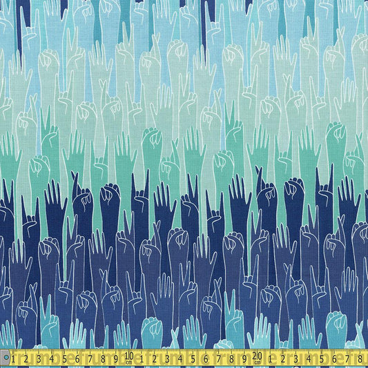 Riley Blake - GRL PWR - Hands Up Mint Sewing and Dressmaking Fabric