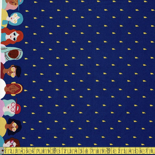 Riley Blake - GRL PWR - Lightning Border Blue Sewing and Dressmaking Fabric