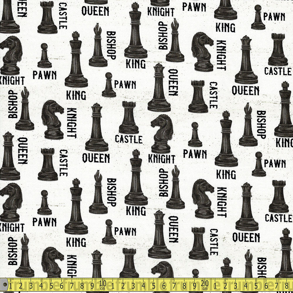 Riley Blake - Rather Be Playing Chess - Off White Sewing and Dressmaking Fabric