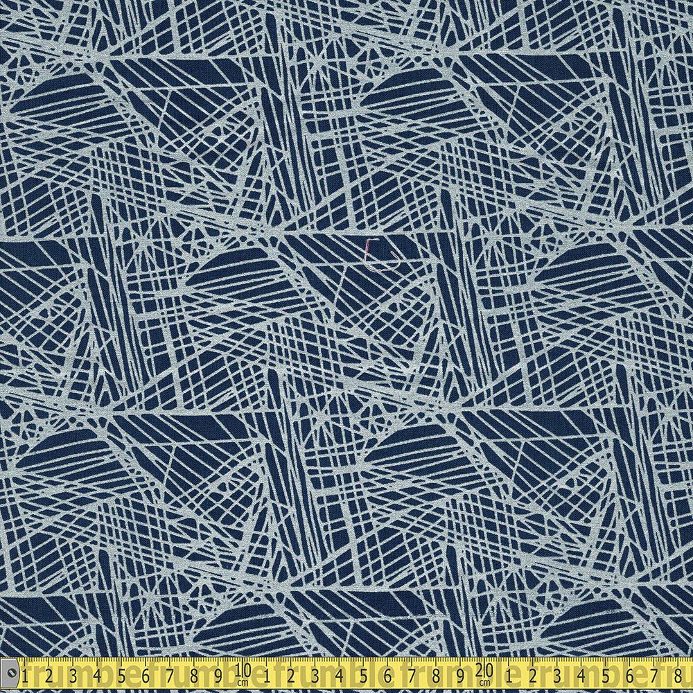 RJR Fabrics - Shiny Objects - Metallic Fiberglass - Navy Silver Sewing and Dressmaking Fabric