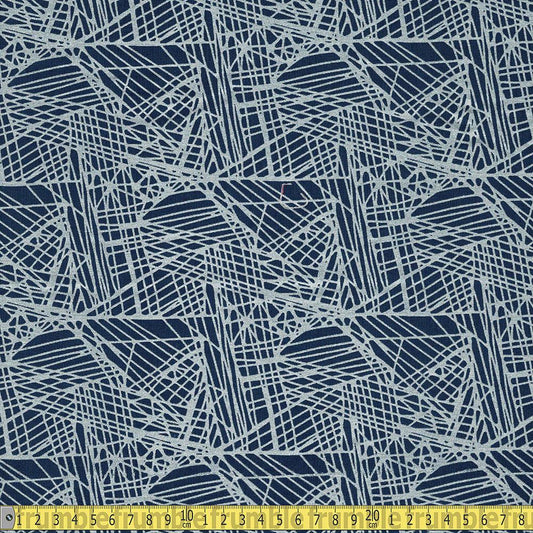 RJR Fabrics - Shiny Objects - Metallic Fiberglass - Navy Silver Sewing and Dressmaking Fabric