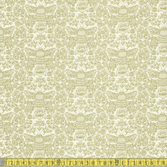 RJR Fabrics - Summer In The Cotwolds - Metallic Bee Knees High Noon Sewing and Dressmaking Fabric