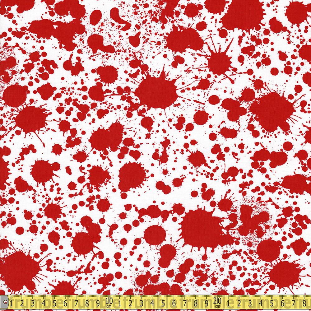 Robert Kaufman - Blood Splatter - White Sewing and Dressmaking Fabric