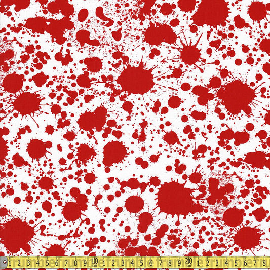 Robert Kaufman - Blood Splatter - White Sewing and Dressmaking Fabric