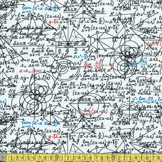 Robert Kaufman - Out Of Print - Mathematics Scribble White Sewing and Dressmaking Fabric