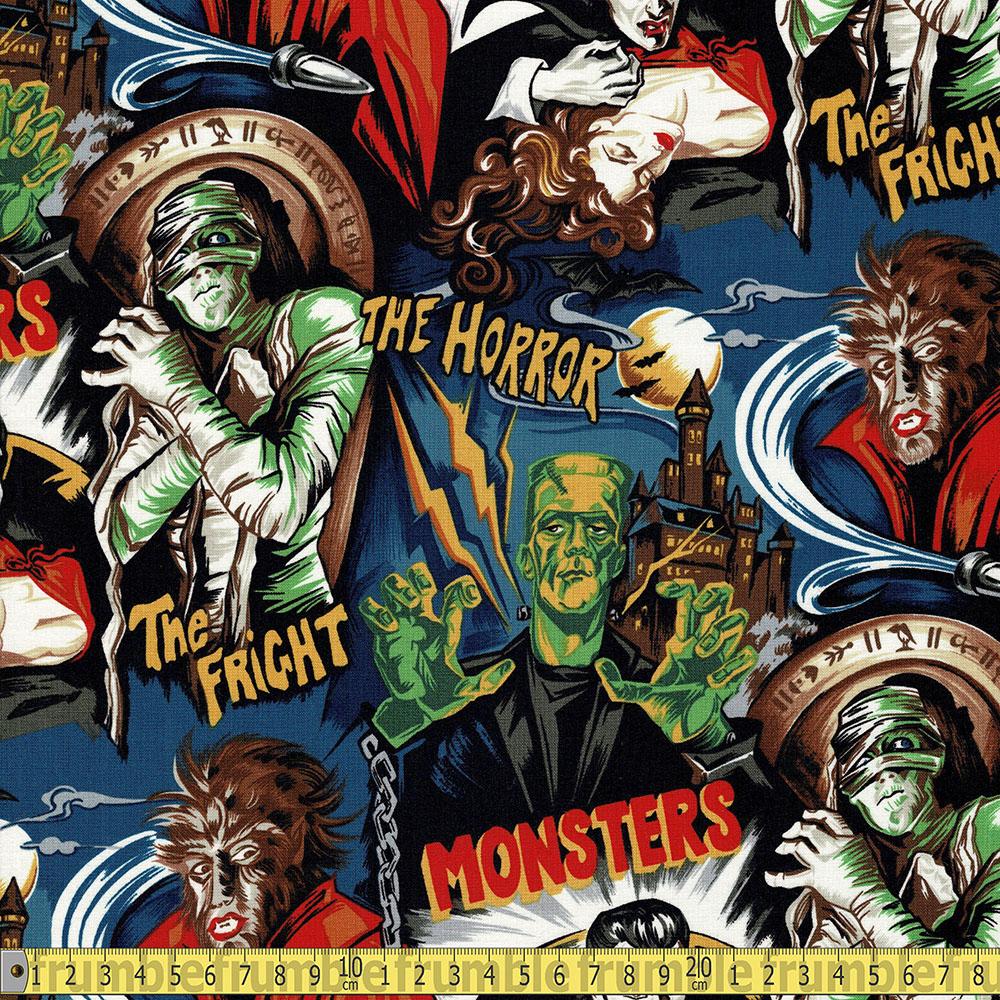 Robert Kaufman - Pleasures and Pastimes - Horror Movie Sewing and Dressmaking Fabric