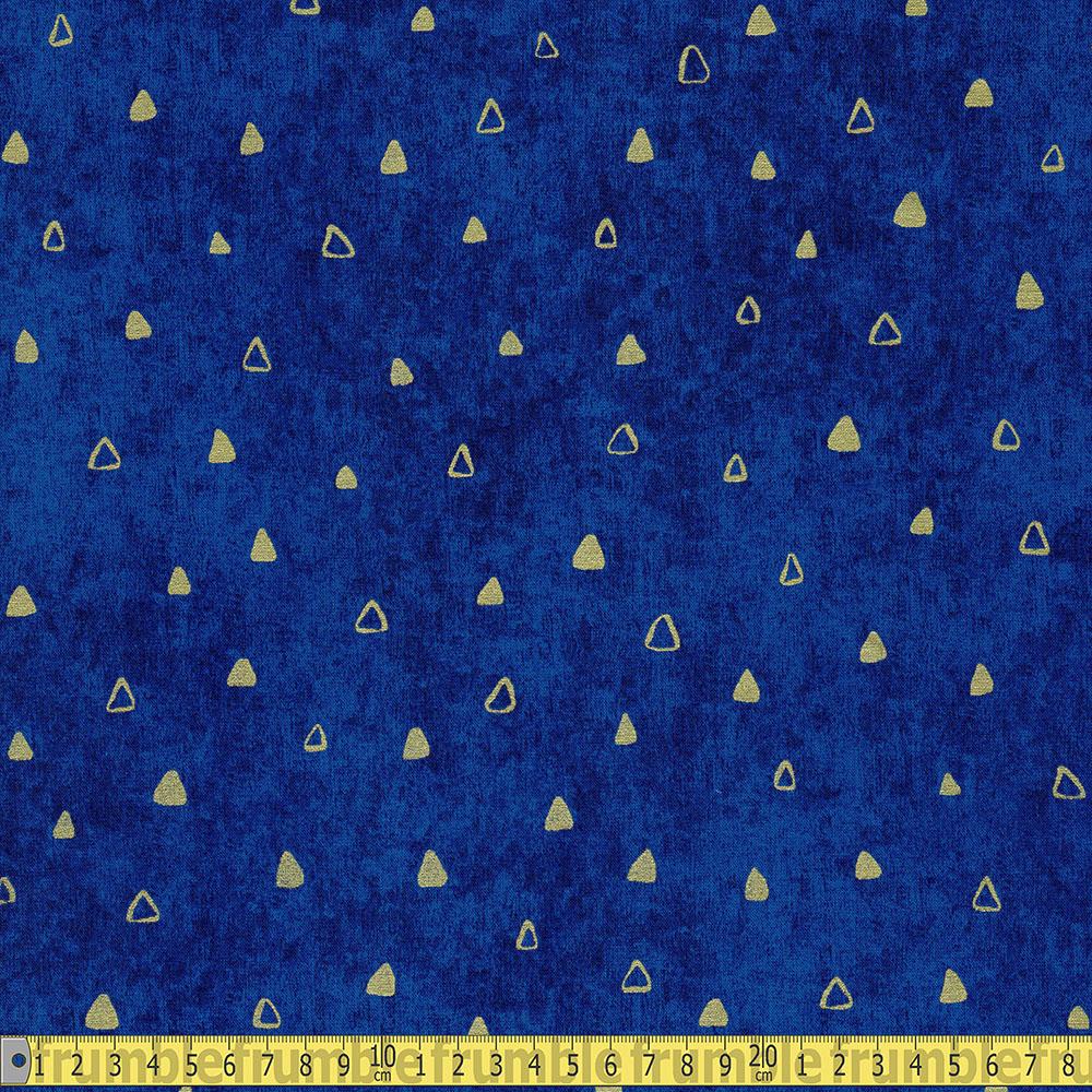 Gustav Klimt Triangles Cobalt Blue Metallic - Frumble Fabrics