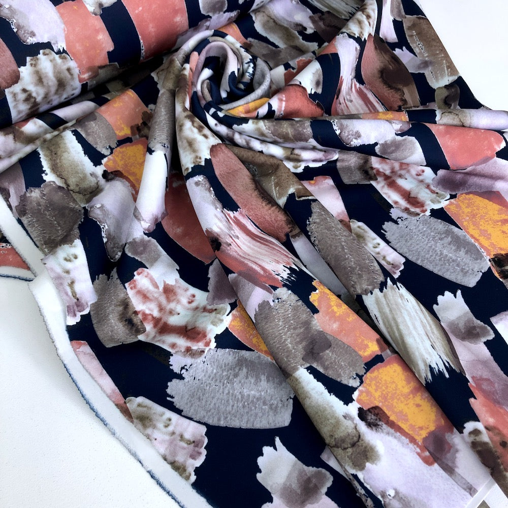 Lady McElroy - Scuba Jersey Fabric - Brushstroke Dusk